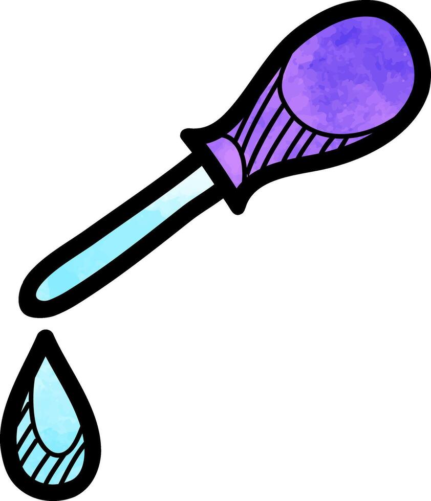 Eyedropper icon hand drawn watercolor illustration vector