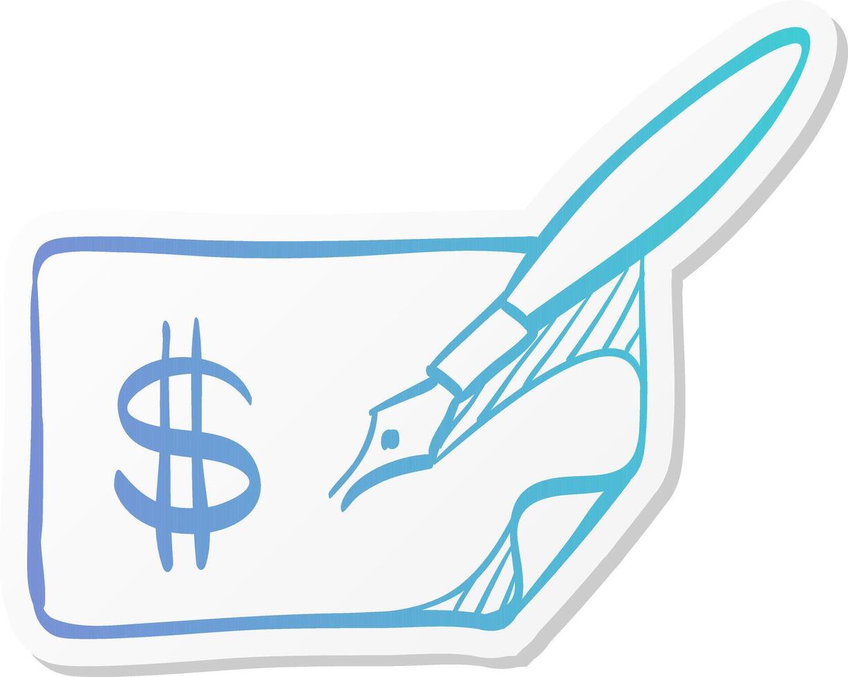 check icon in sticker color style money banking buying finance vector