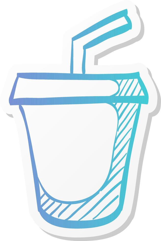 fast food icon in sticker color style junk food soft drink cola high sugar vector