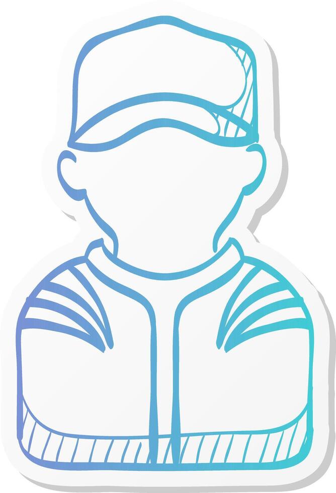 racer avatar icon in sticker color style sport transportation automotive car motorcycle vector