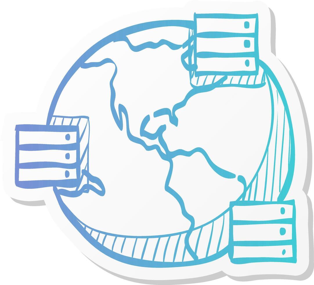 server icon in sticker color style mirror, multiple vector