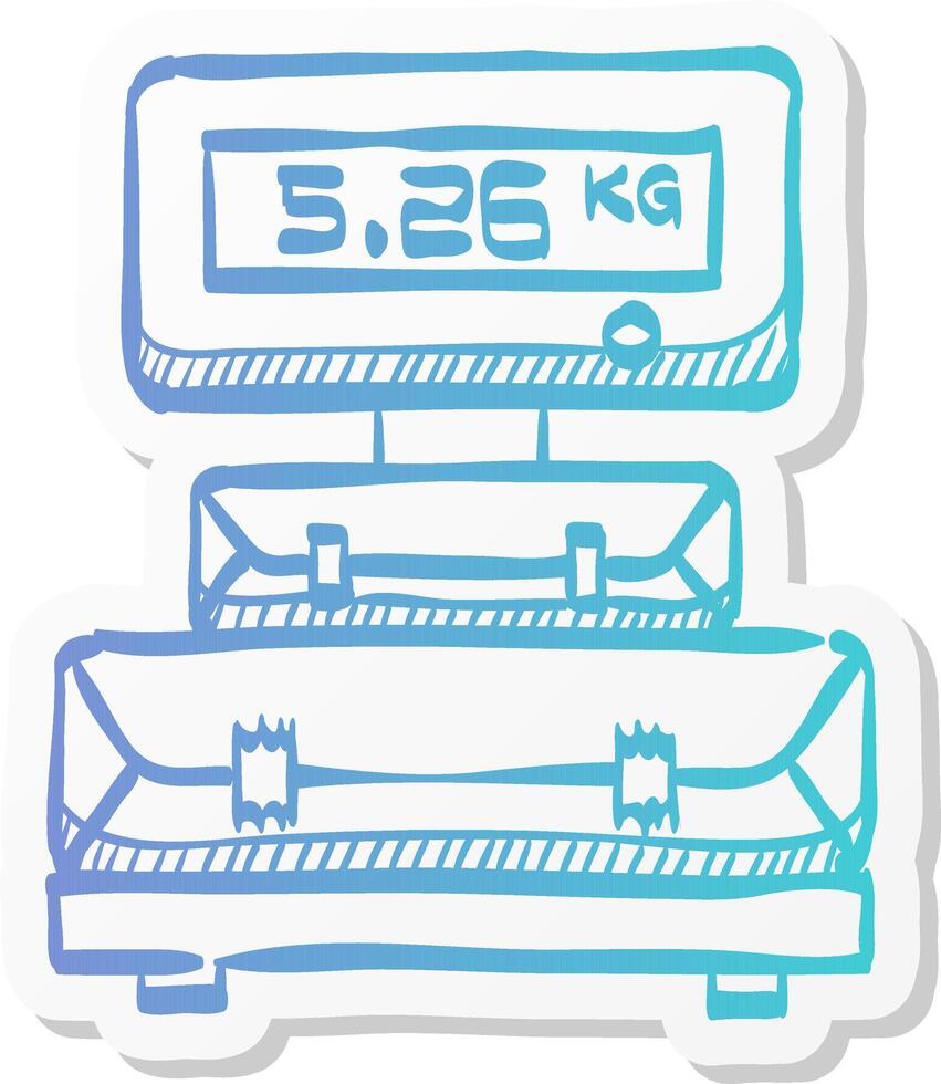 logistic scale icon in sticker color style package weight warehouse shipping delivery distribution vector