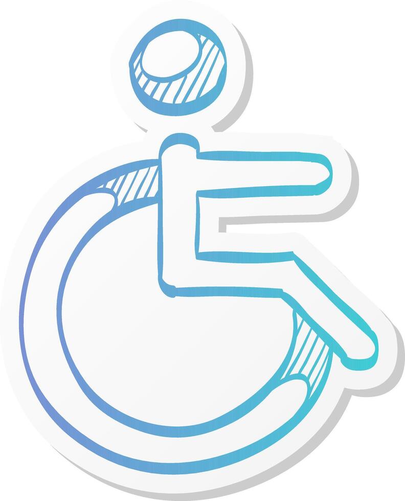 disabled access icon in sticker color style road building wheelchair vector