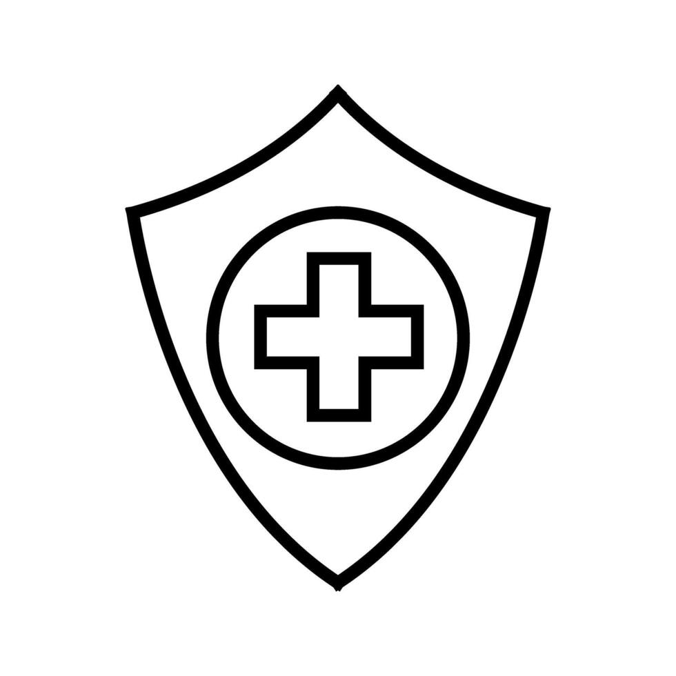shield with medical symbol vector