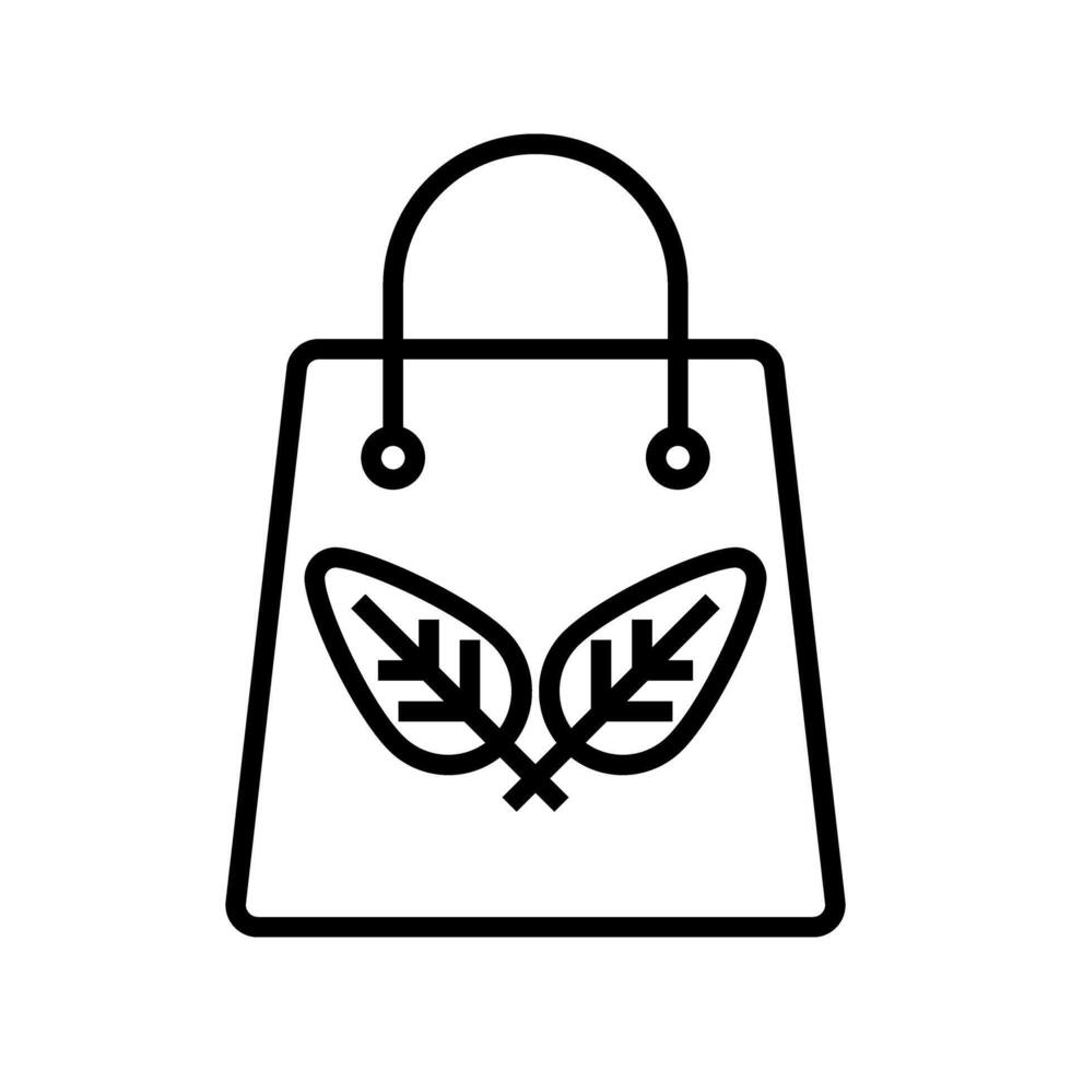 shopping bag with leaf symbol icon vector