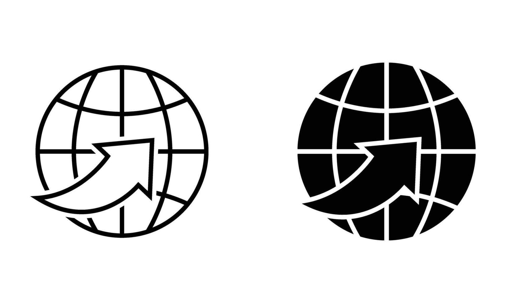 illustration of global business and internet network icon vector