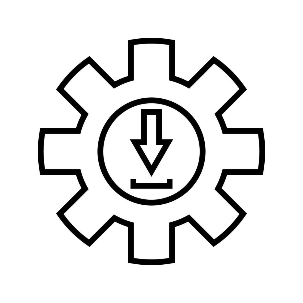 cogwheel with arrow down icon vector