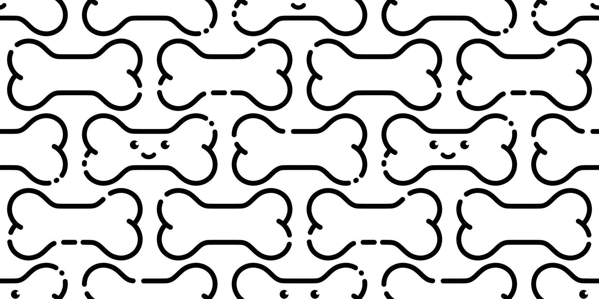 Dog bone seamless pattern face smile cartoon doodle tile background repeat wallpaper gift wrapping paper scarf isolated illustration design vector