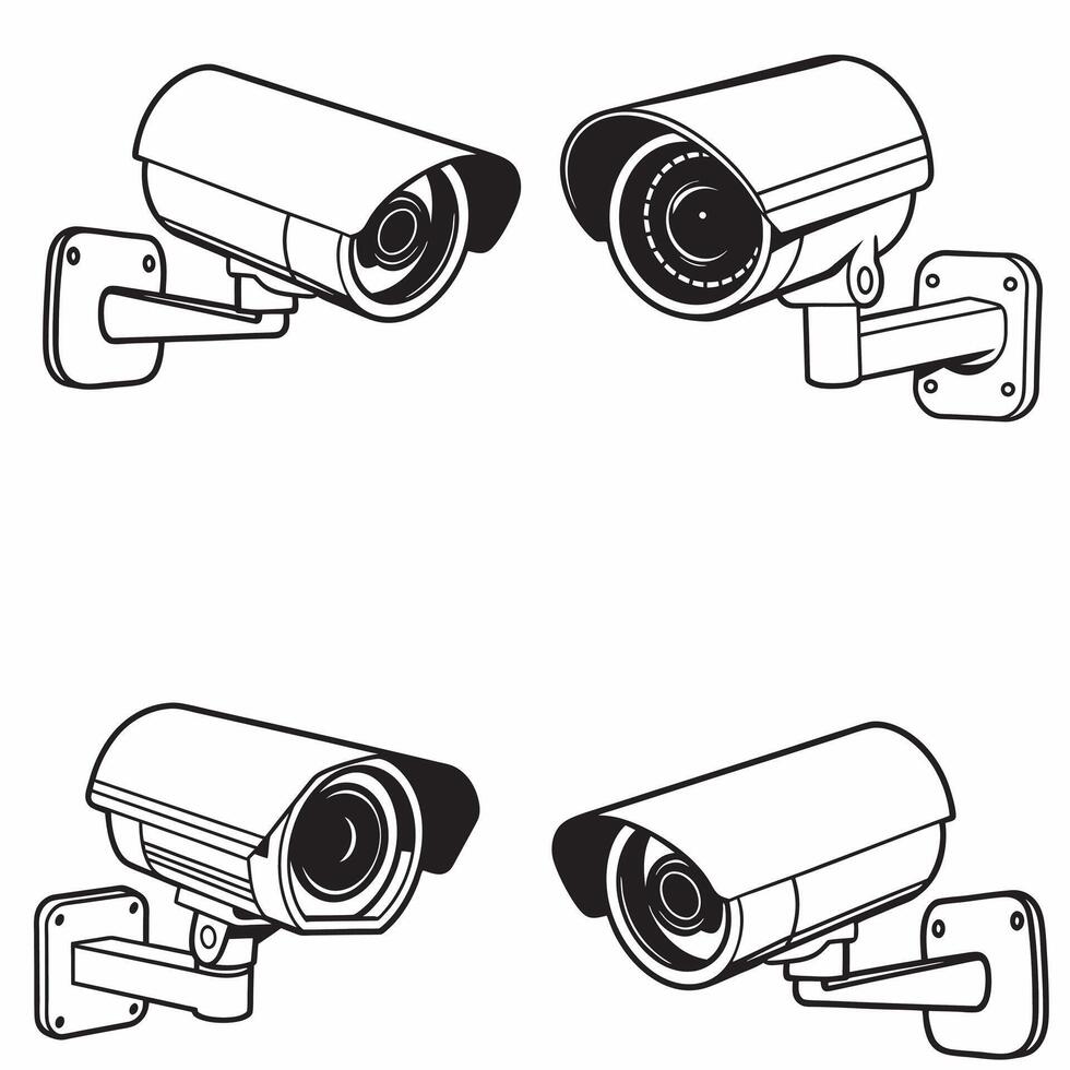 CCTV private camera icon illustration on white background vector