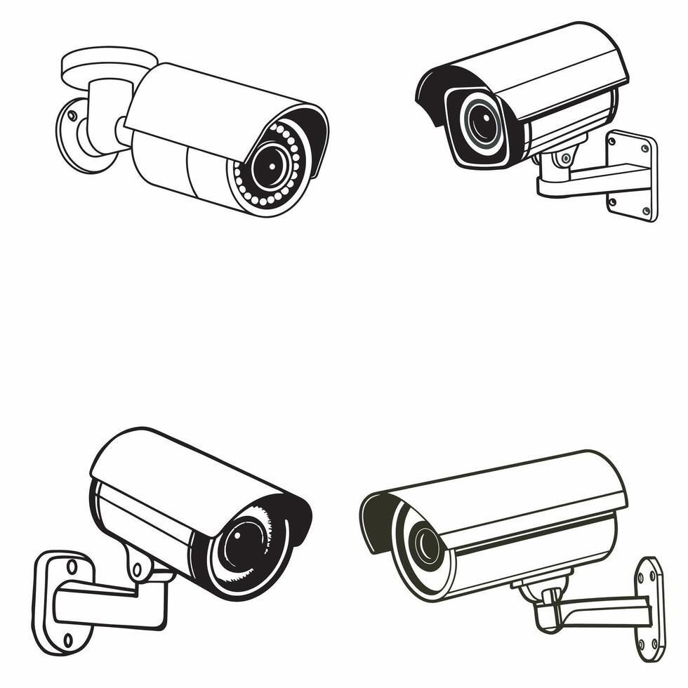 security camera icon illustration on white background vector