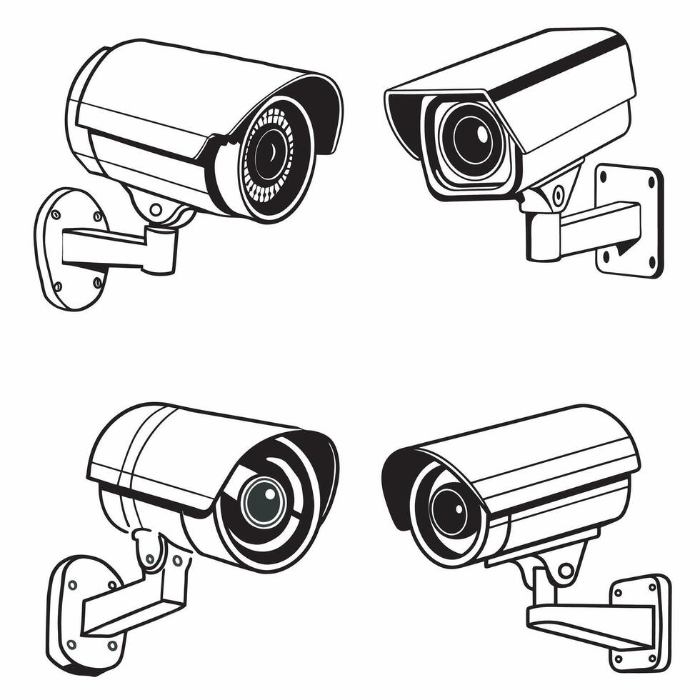 CCTV security camera icon isolated on white background illustration vector