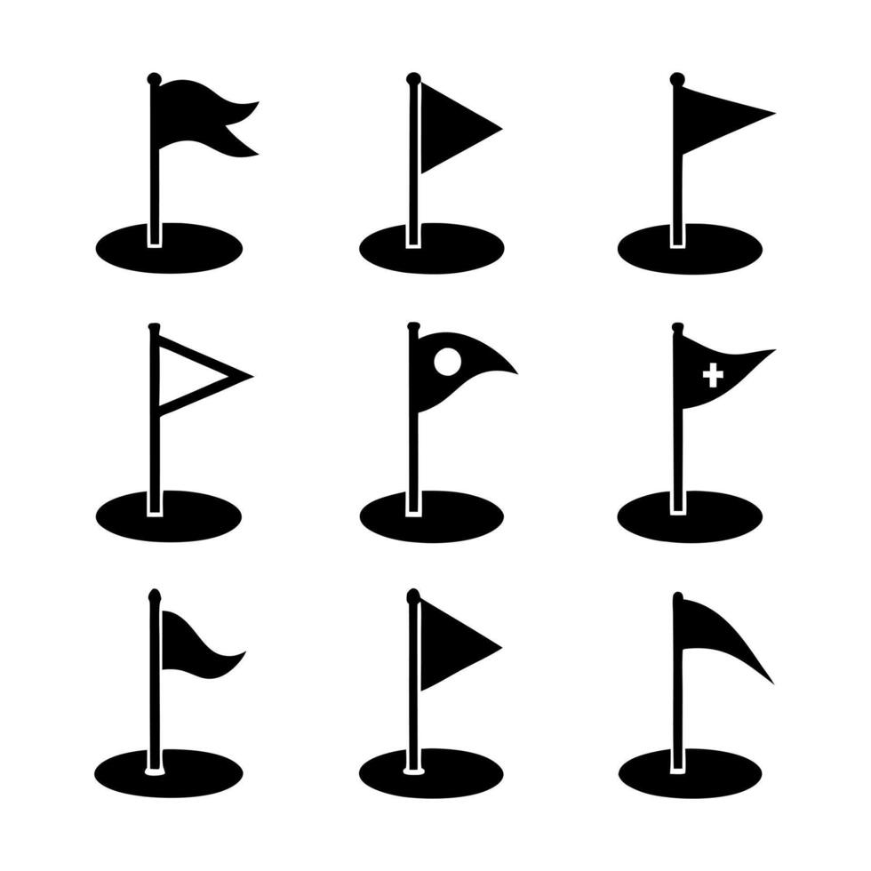 Golf Course Flag Markers vector