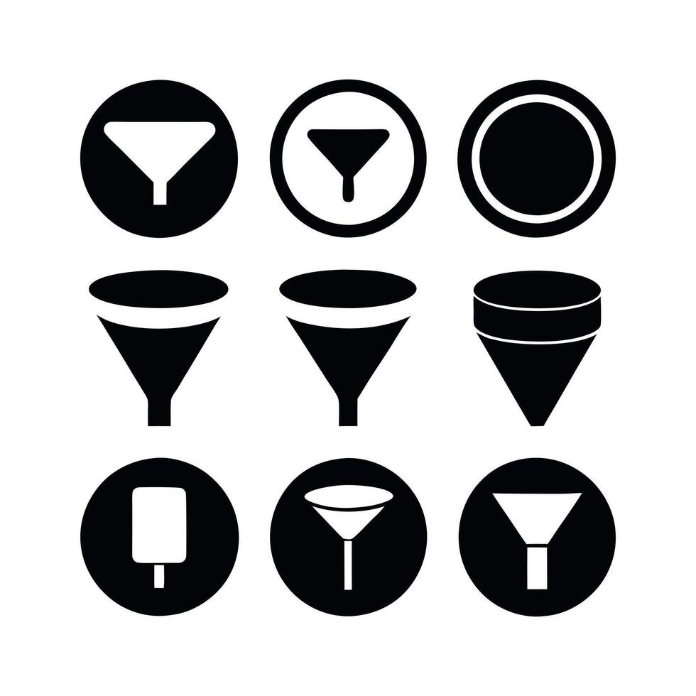 Filter Icons in Various Colors vector