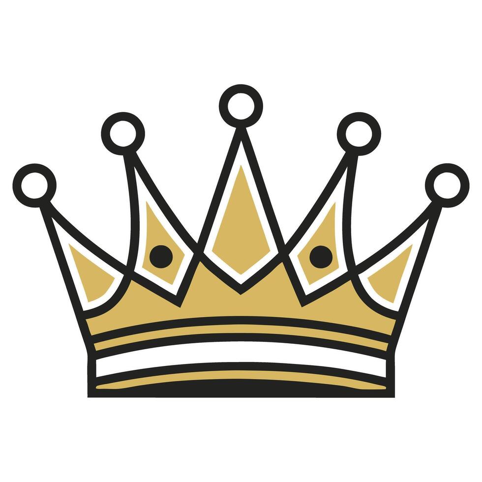 A stylized, gold-colored crown design, perfect for royalty, branding, or a celebratory theme. vector