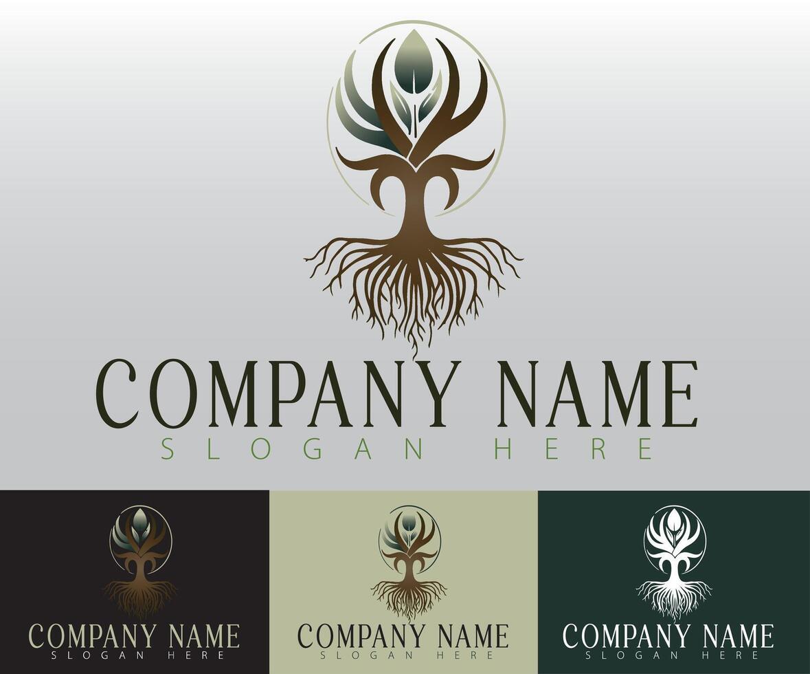 A clean and modern logo illustration of a tree vector