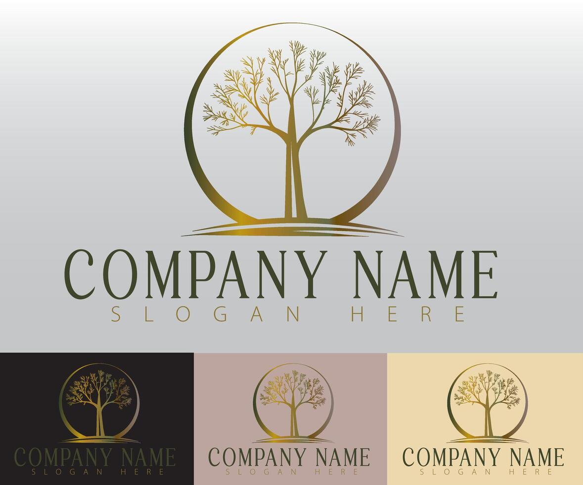 A modern tree logo in a minimalist design, embodying the harmony of a plant-based product line and a spa inspired by nature. vector