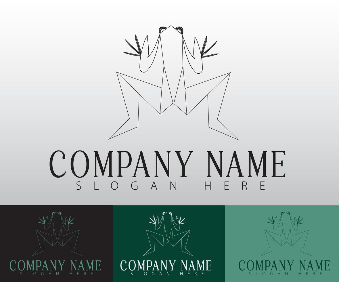 Frog logo design in a minimalist style speaks to businesses that value sustainability and a connection to nature. vector