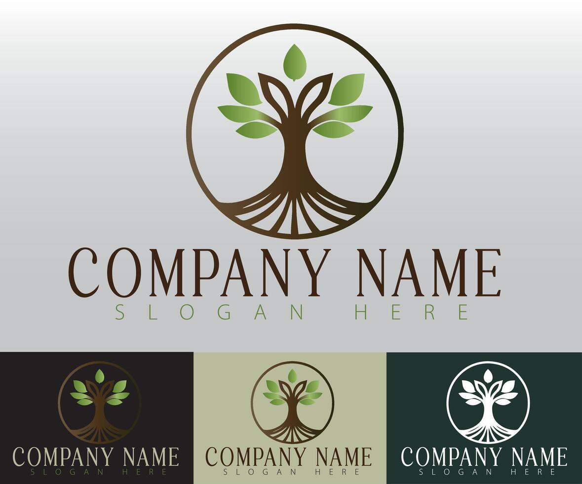 A modern tree logo in a minimalist design that communicates a sense of natural beauty and timelessness. vector