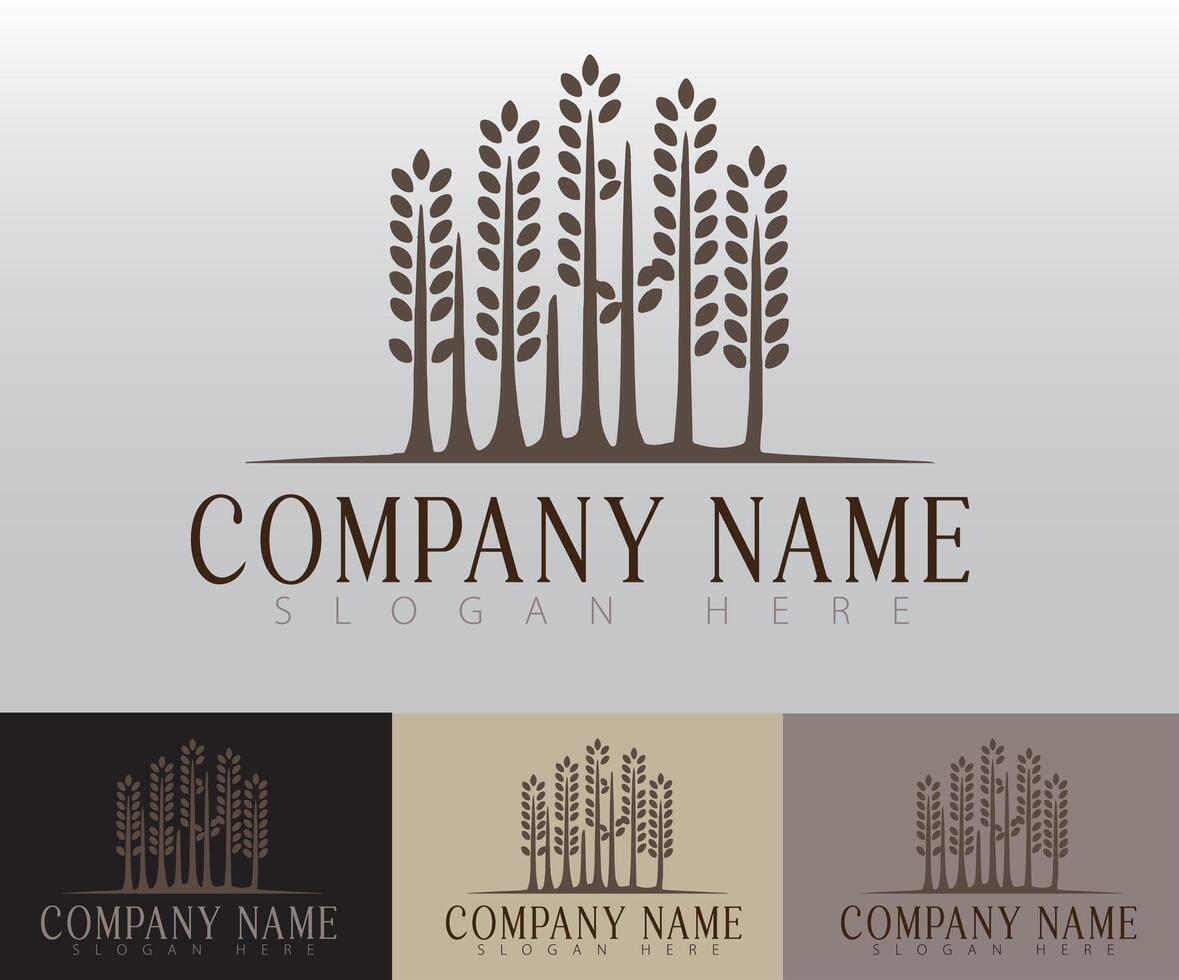 A simple elegant logo design featuring a tree rendered in a minimalistic style. vector