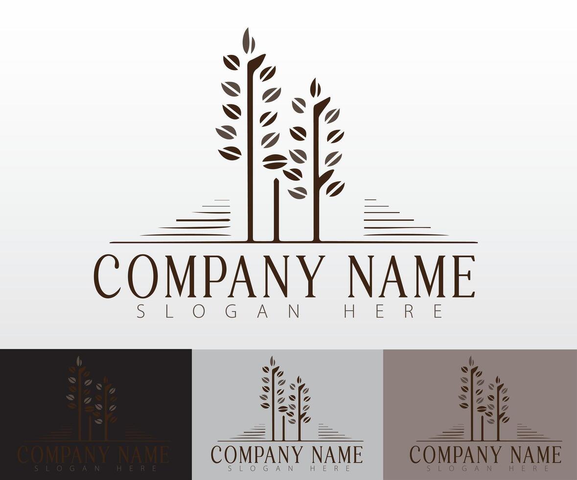Coffee bean tree logo vector