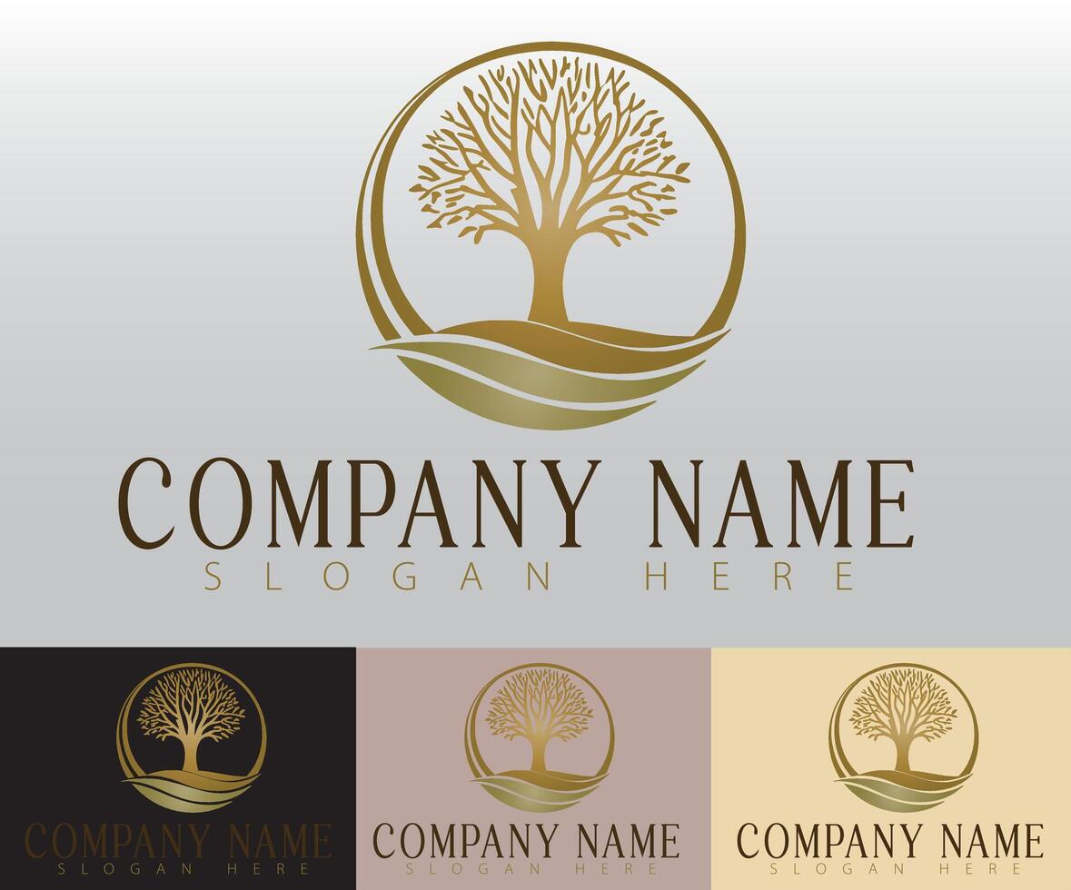 A modern and stylish tree logo rendered in a clean, minimalistic style, ideal for a brand that celebrates natural products and botanical wellness. vector