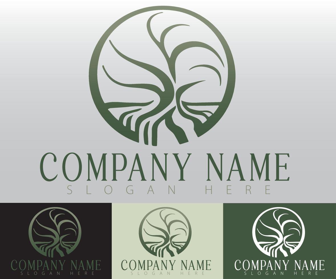 This minimalistic tree logo design exudes modern elegance, making it a perfect representation for a natural product line and a botanical wellness spa. vector