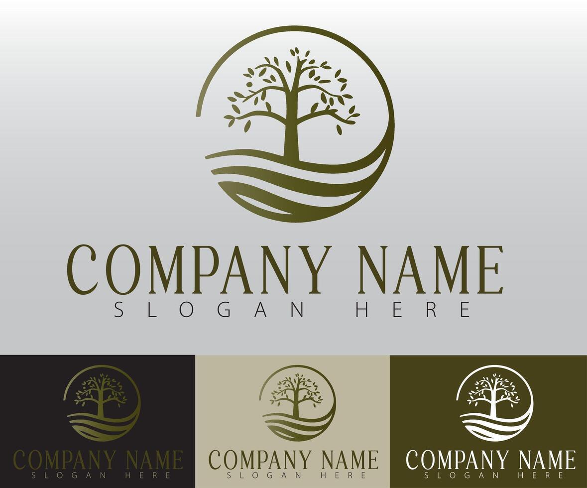 A tree logo design that symbolizes life, growth, and harmony with nature vector