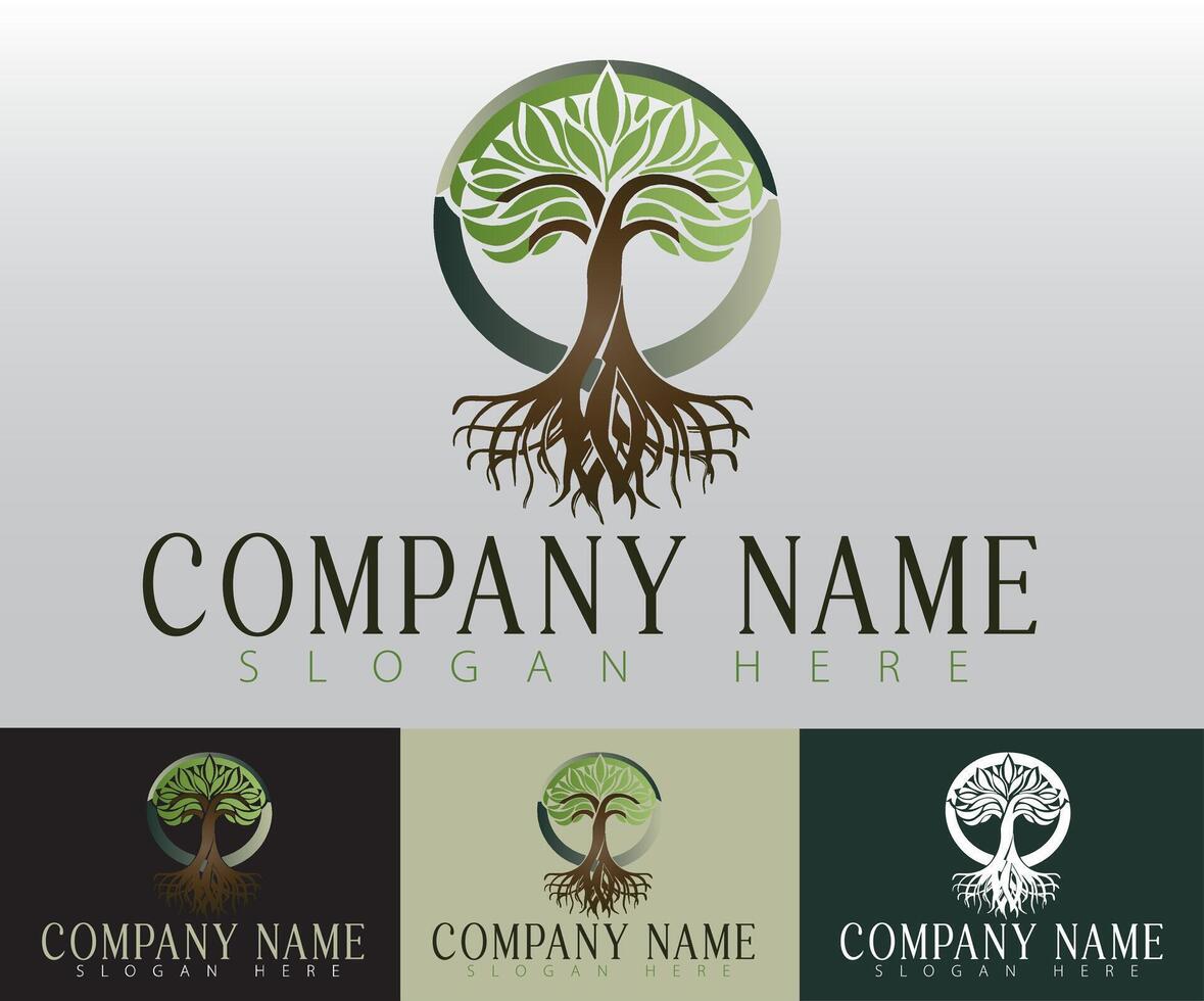 An elegantly designed logo illustration of a tree that combines simplicity and modern aesthetics to create a clean and visually appealing representation. vector