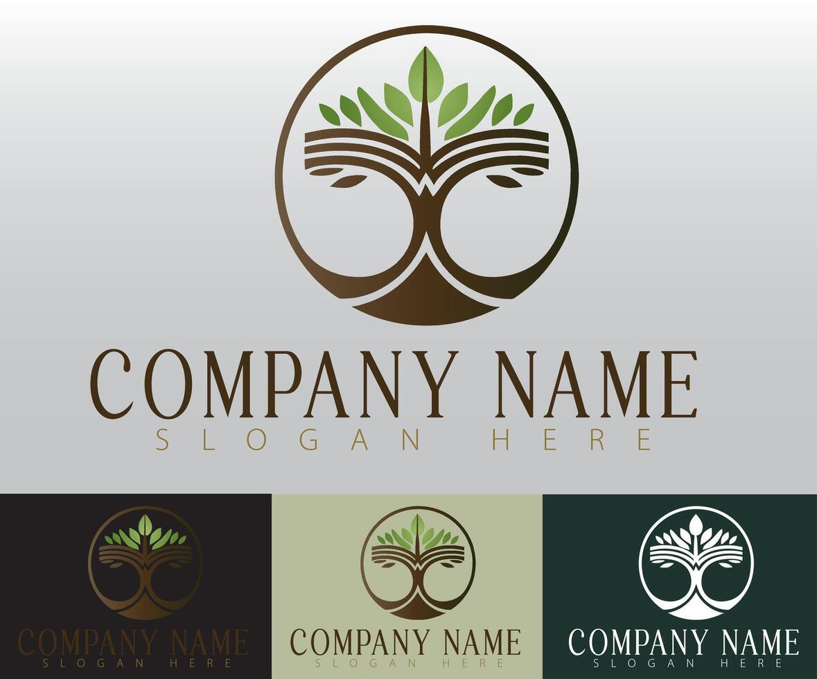 A tree logo with a modern, minimalist design, created to represent a natural product line and a botanical-themed wellness spa with elegance and simplicity. vector