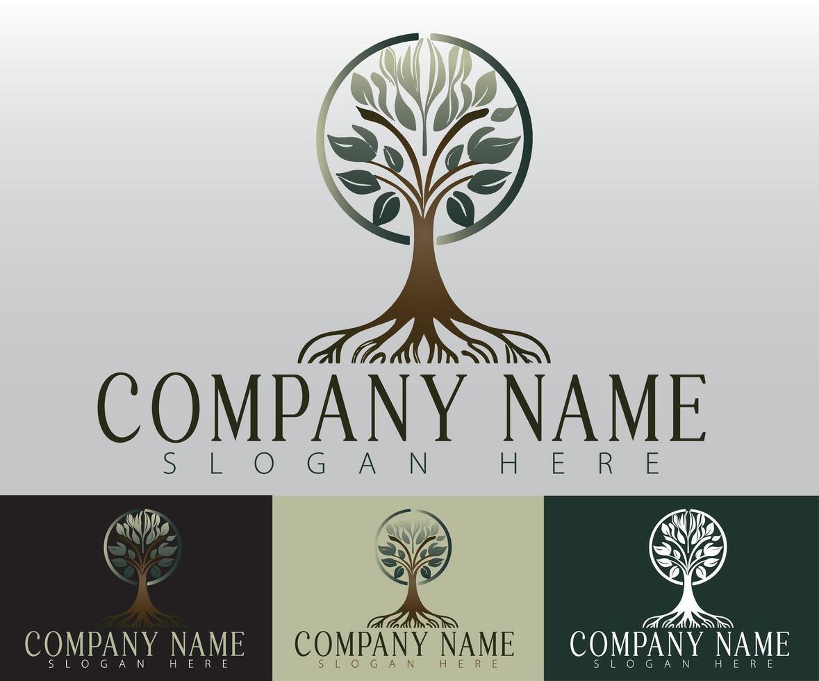 A tree logo designed for a health, wellness, and natural products company, highlighting its connection to nature and sustainability. vector