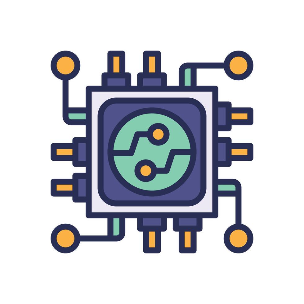 chip filled color icon for your website, mobile, presentation, and logo design. vector