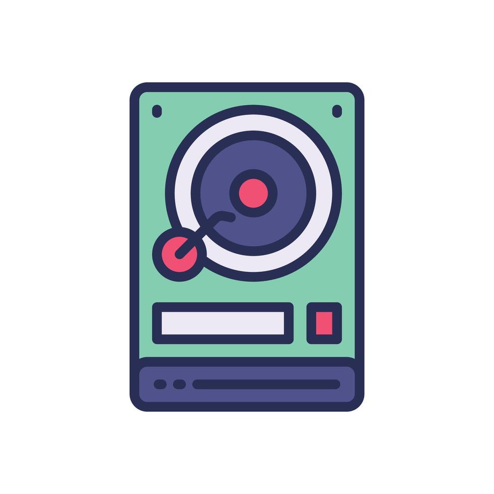 hard disc filled color icon for your website, mobile, presentation, and logo design. vector