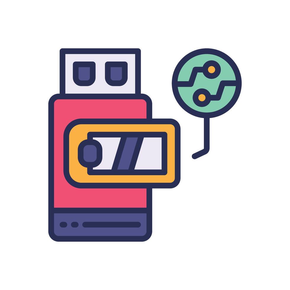 flashdisk filled color icon for your website, mobile, presentation, and logo design. vector