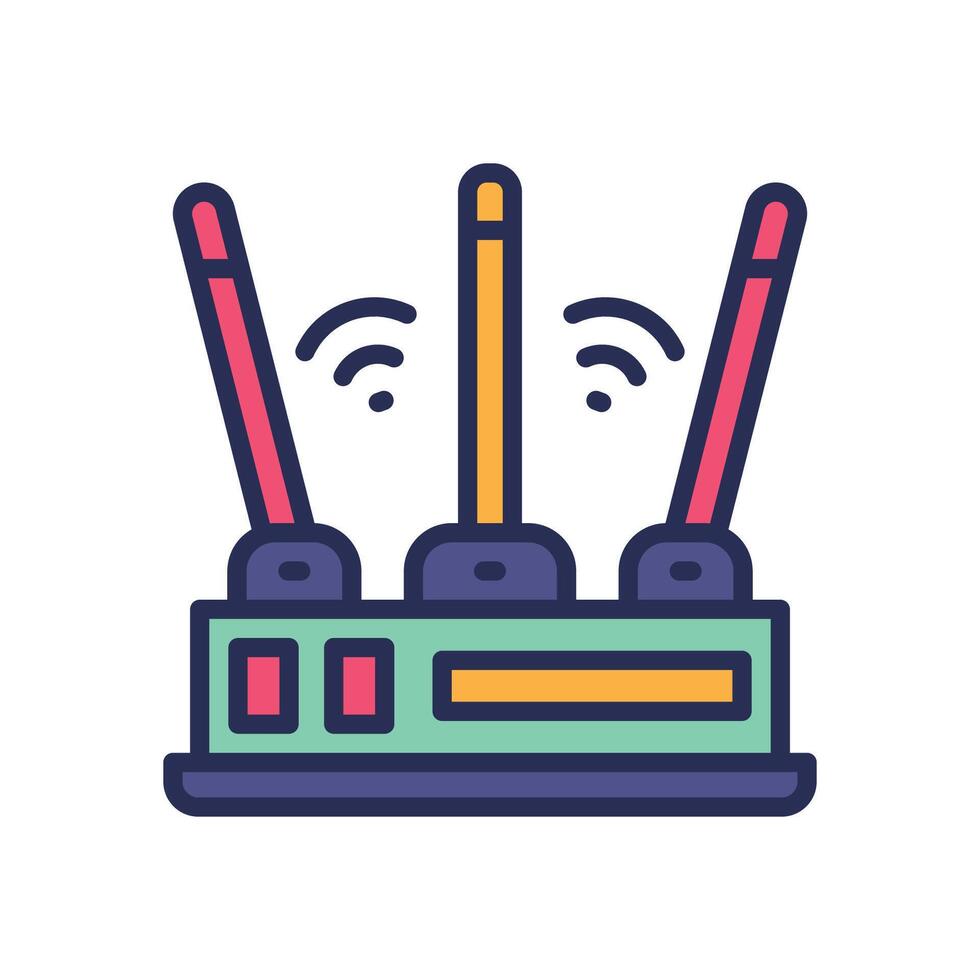 router filled color icon for your website, mobile, presentation, and logo design. vector