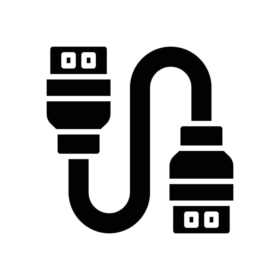usb plug solid icon vector