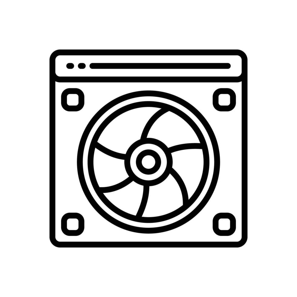 computer fan line icon vector