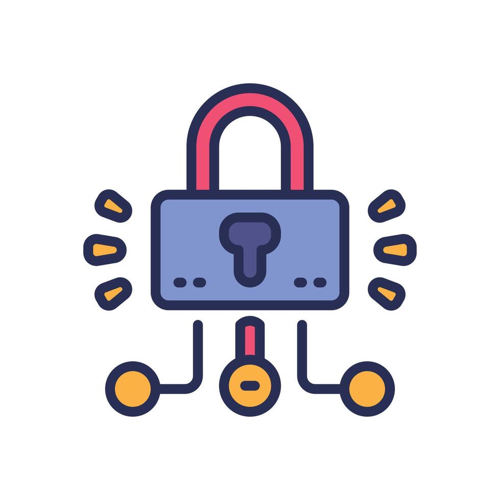 padlock filled color icon for your website, mobile, presentation, and logo design. vector