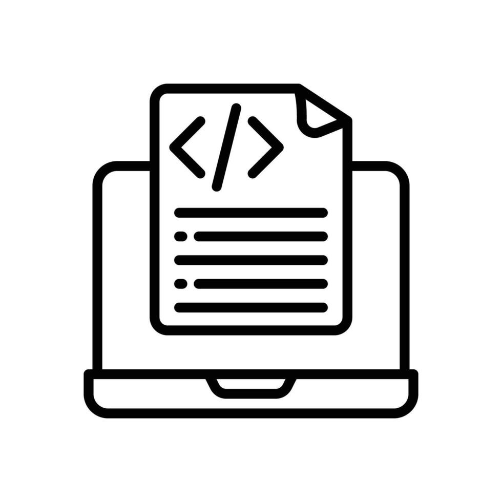 coding script line icon vector