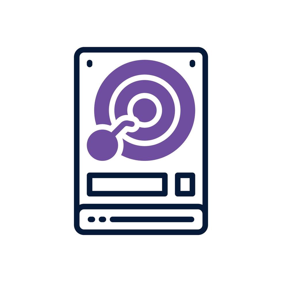 hard disc dual tone icon for your website, mobile, presentation, and logo design. vector