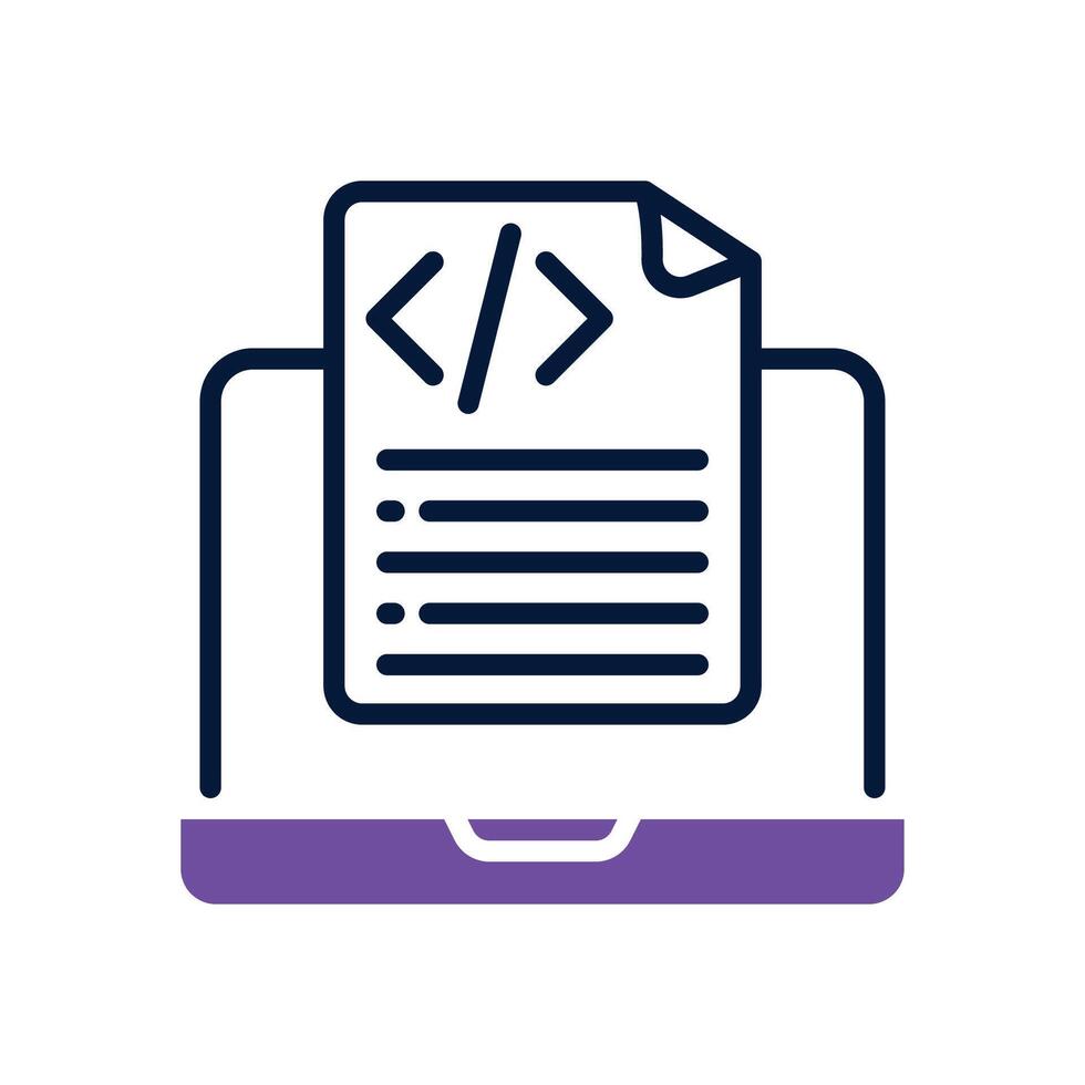 coding script dual tone icon for your website, mobile, presentation ...
