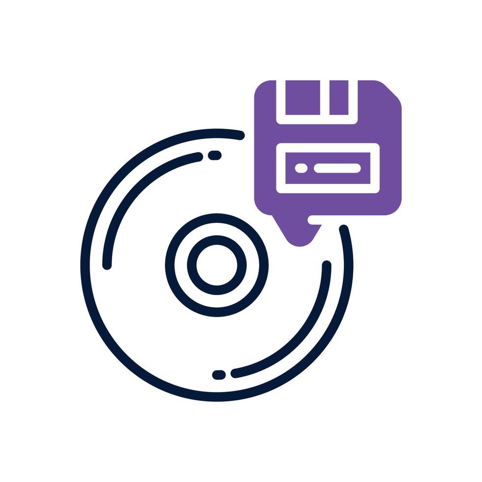 compact disc dual tone icon for your website, mobile, presentation, and logo design. vector