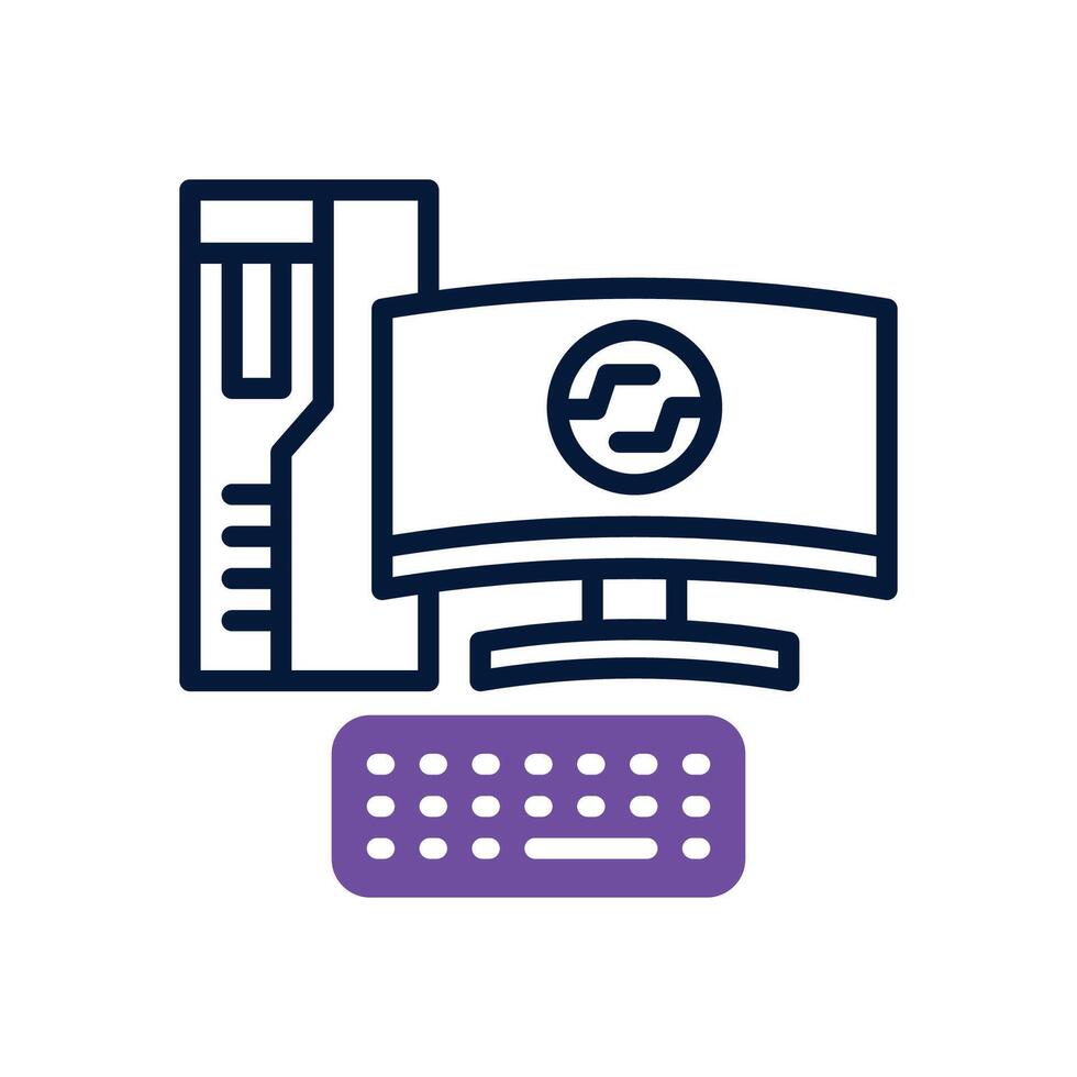 computer dual tone icon for your website, mobile, presentation, and logo design. vector