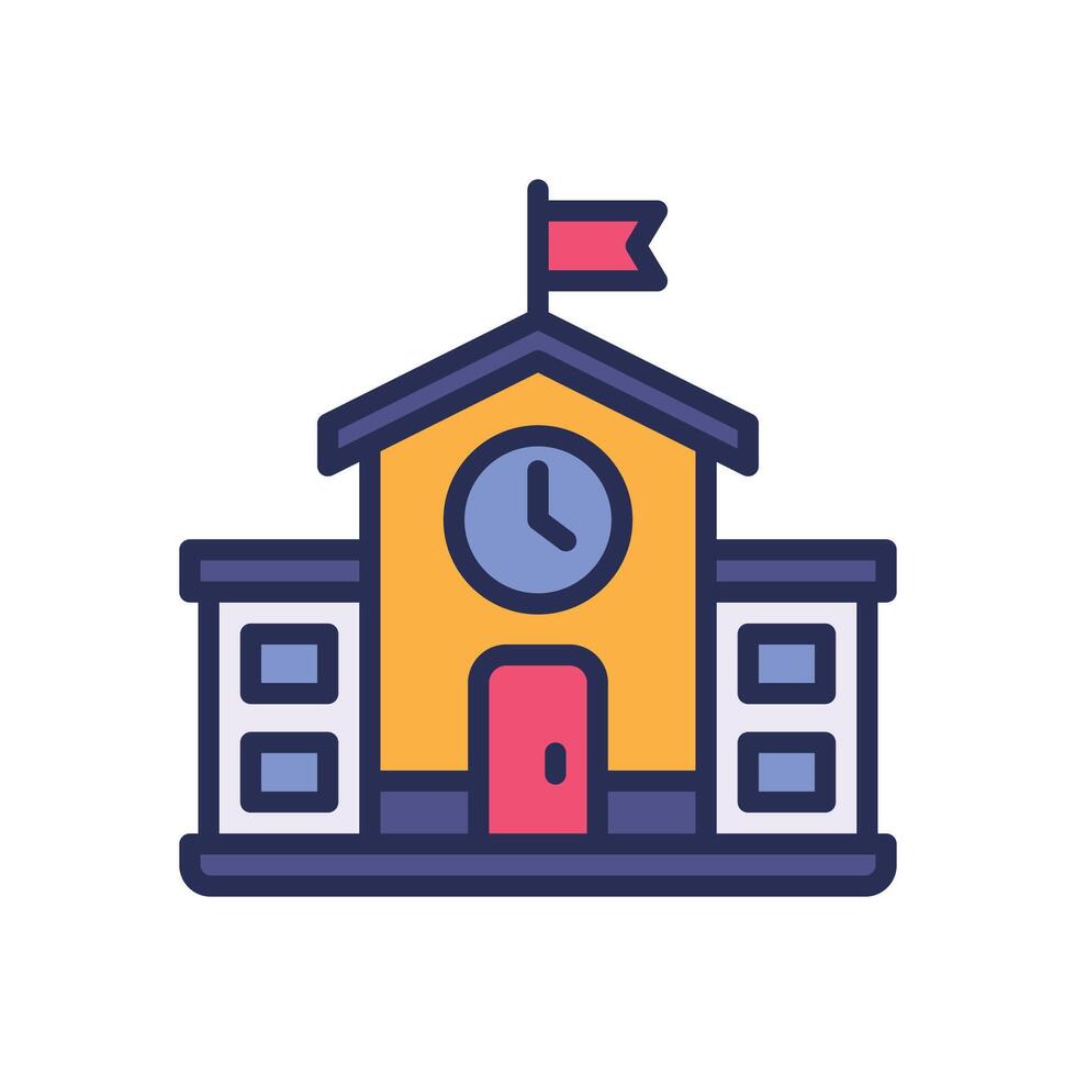 university filled color icon. icon for your website, mobile, presentation, and logo design. vector
