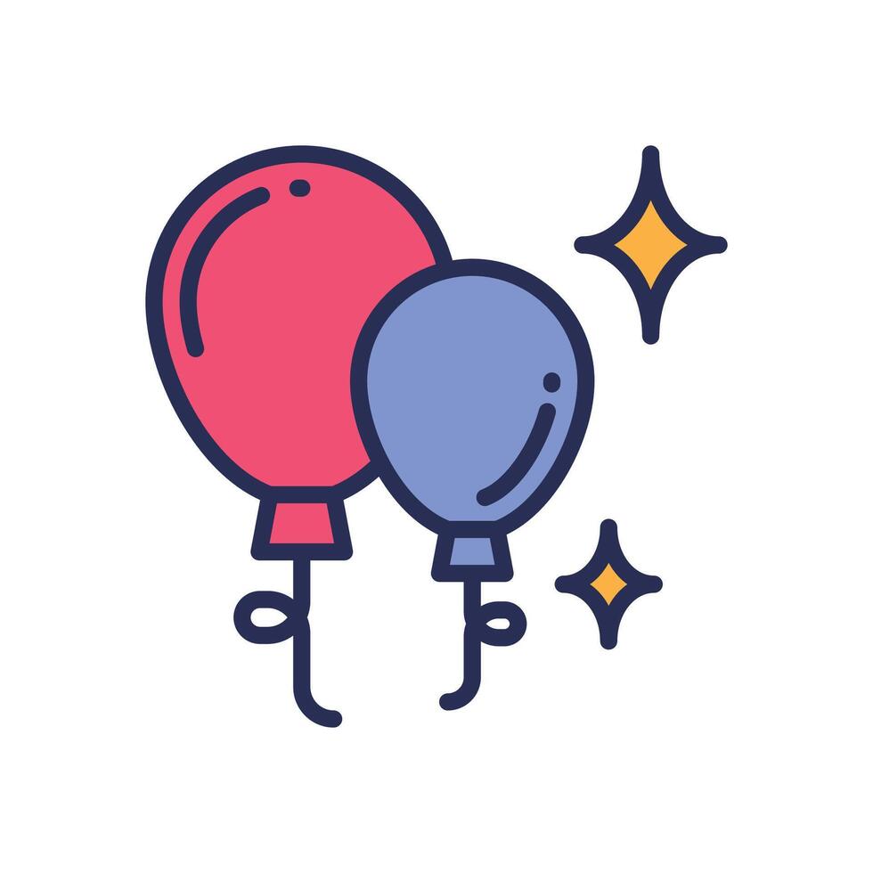 balloon filled color icon. icon for your website, mobile, presentation, and logo design. vector
