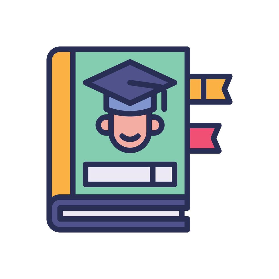 notebook filled color icon. icon for your website, mobile, presentation, and logo design. vector