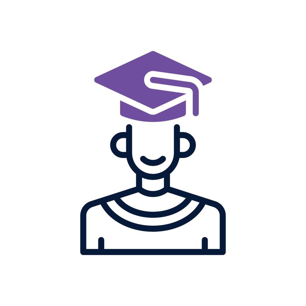 graduation dual tone icon. icon for your website, mobile, presentation, and logo design. vector