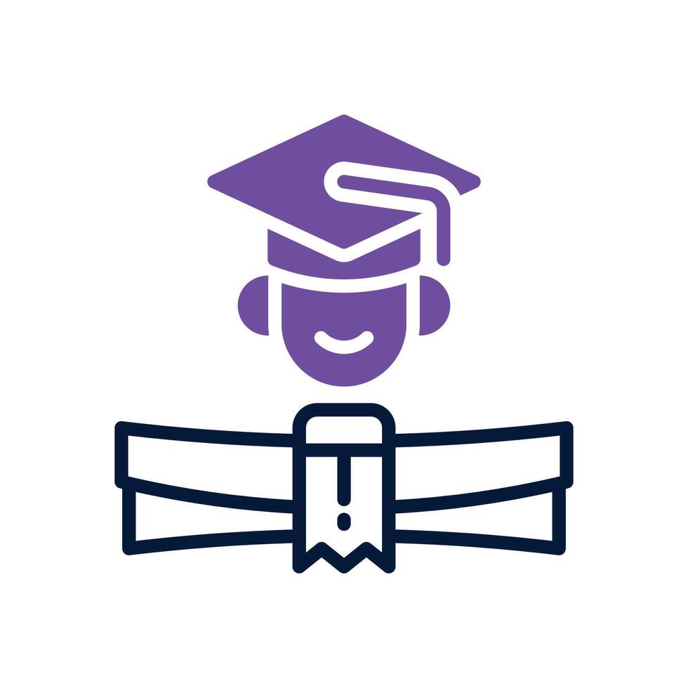 diploma dual tone icon. icon for your website, mobile, presentation, and logo design. vector