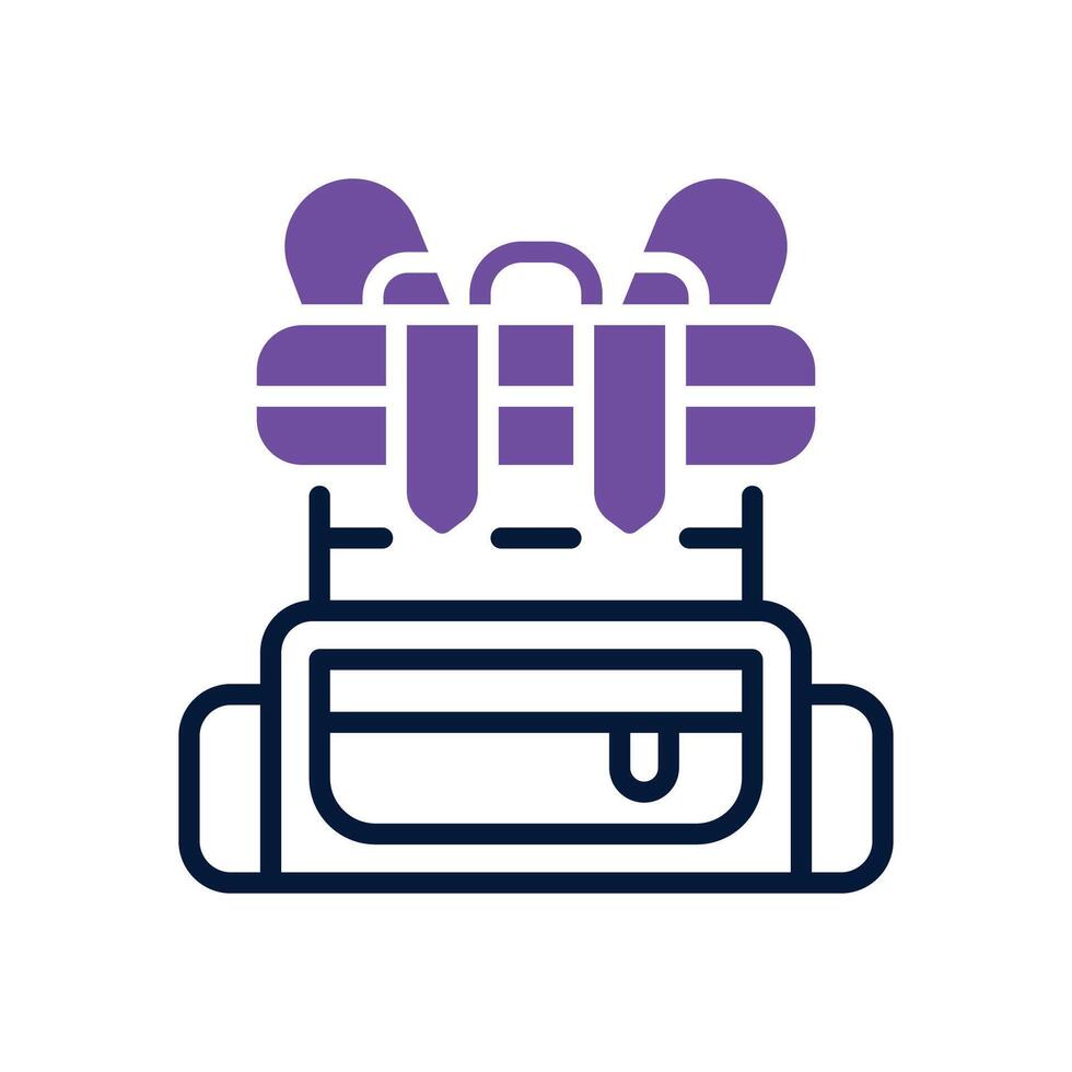 school bag dual tone icon. icon for your website, mobile, presentation, and logo design. vector