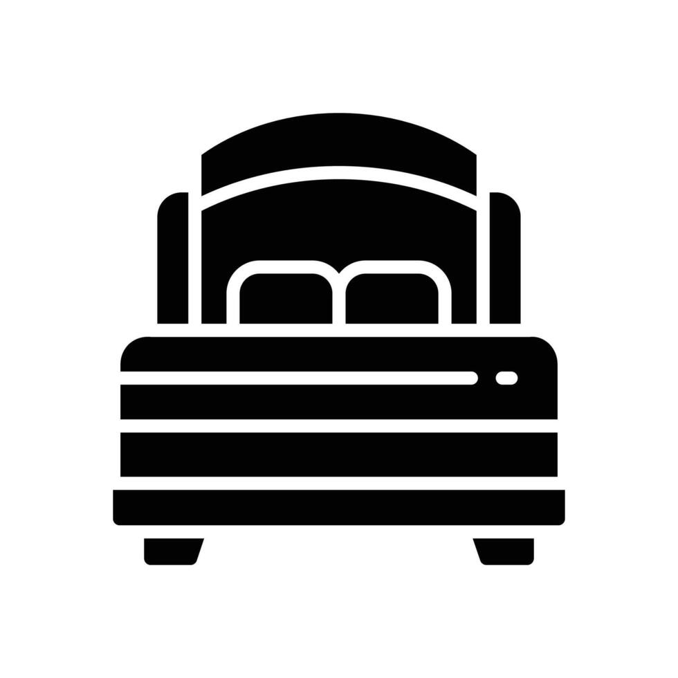 bed solid icon vector