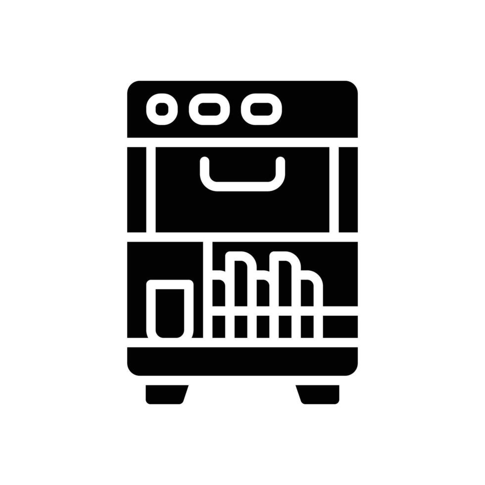dishwasher solid icon vector